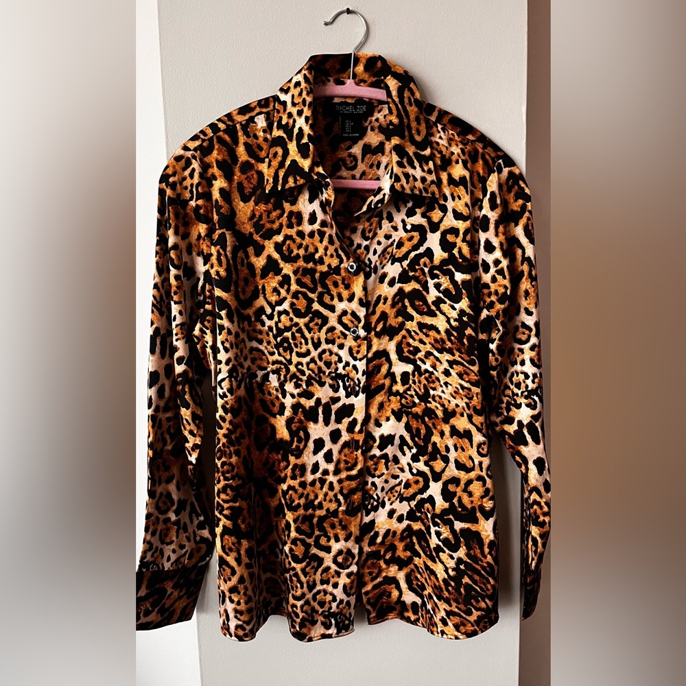 Leopard Print Button-Up Shirt